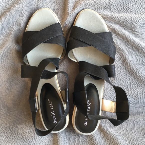 NWT Black Espadrille Wedge Sandals - Picture 2 of 5
